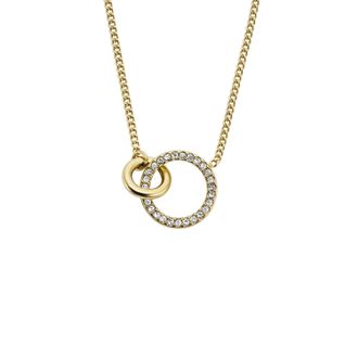 Fossil Womens Hazel Icons Gold-Tone Stainless Steel Pendant Necklace