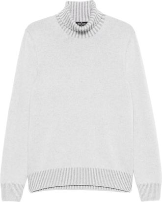 Gran Sasso Maglione a coste con collo alto - Grigio
