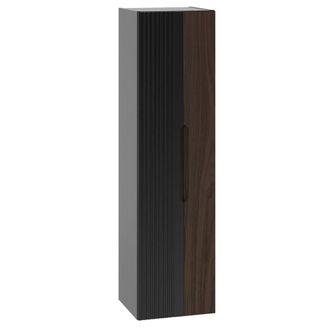 Petits Meubles Columna de pared negra paneles de melamina y mdf negro y madera