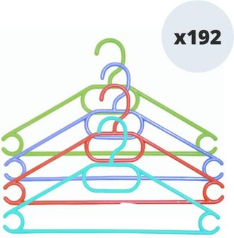 MSV Pack 192 Perchas Infantiles 34cm Multicolor Msv