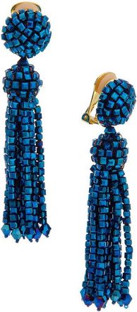 Oscar De La Renta Crystal Fringe Earrings