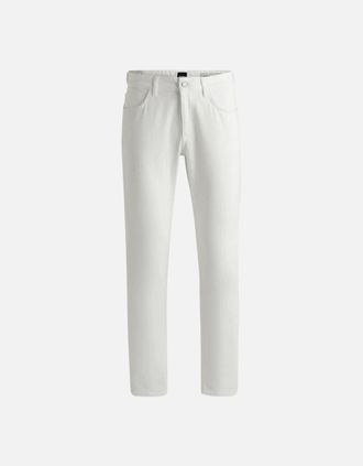 HUGO BOSS Mens Delaware Slim Fit White Jeans