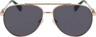Longchamp Foulonn 58mm Aviator Sunglasses in Gold/green at Nordstrom