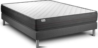 VITALIT Somier Gris + Colch&oacute;n Con Espuma Viscoel&aacute;stica 160 X 190