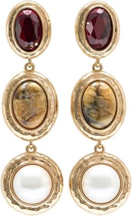 Self Portrait Earrings, female, Yellow, Size: ONE SIZE Three Tiered Earrings