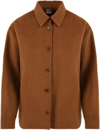 Aspesi Wool Overshirt - Dames - Zomerjassen - Bruin - S - Wol - Jassen