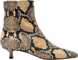 Aeyde Enkellaarsjes - Dames - Laarzen met Hak - Bruin - 37 EU - Schoenen