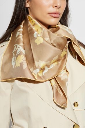 Burberry Silk Scarf, Unisex, Brown