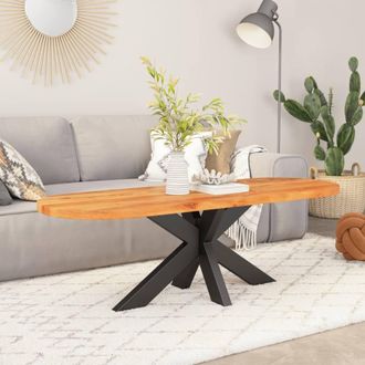 Berkfield Home Table Top 120x50x3.8 cm Oval Solid Wood Acacia in Brown