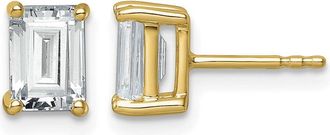 Diamond2Deal 14k Gold 2 ctw Lab Grown Diamond Emerald Stud Earrings