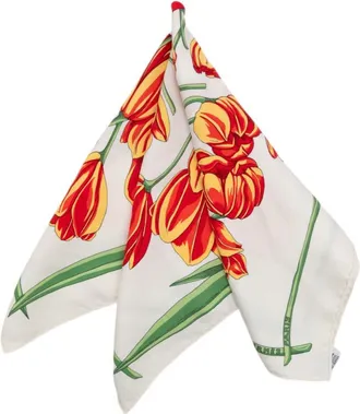 Herm&egrave;s Pre-owned Hermes Tulipomanie Silk Pocket Scarf 45 Ladies V52ON5JQ9TI8WO72