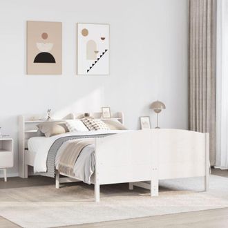 vidaXL Estructura De Cama Sin Colch&oacute;n Madera De Pino Blanca 120x200 Cm Vidaxl
