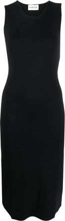 P.A.R.O.S.H. Gebreide Midi Jurk - Dames - Casual kleedjes - Zwart - M - Kleedjes