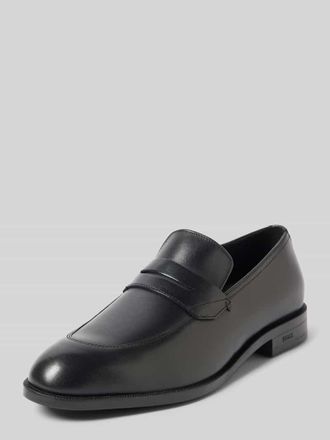 HUGO BOSS Lederloafers mit Label-Details Modell Tayil in Black, Gr&ouml;&szlig;e 43