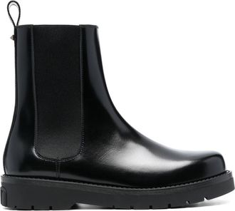 Valentino Garavani leather Chelsea boots - men - Calf Leather/Calf Leather/Rubber/Fabric/Fabric - 41.5 - Black