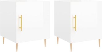 vidaXL Vidaxl - Bedside Cabinets 2 pcs High Gloss White 40x40x50 cm Engineered Wood