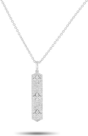 Luxury Bazaar 14K White Gold 0.70ct Diamond Pendant Necklace PN15873-W