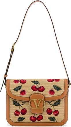 Valentino Garavani Embroidered Raffia 9 T05 Crossbody Bag