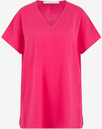 Herzen&rsquo;s Angelegenheit Weites T-Shirt aus Seide mit V-Ausschnitt