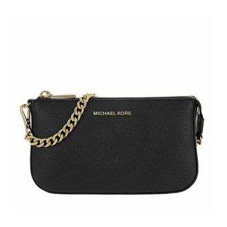 Michael Kors Handbags, female, Black, Size: ONE SIZE Black leather handbag - Gold details