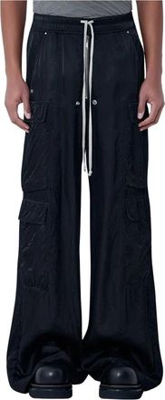 Rick Owens Cargobelas Pants - Heren - Wijde Broeken - Zwart - L - Katoen - Broeken