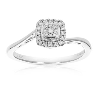 Vir Jewels 1/8 cttw Lab Grown Diamond Ring in Sterling Silver For Women
