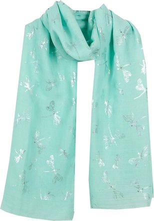 World of Shawls Glitter Dragonfly Large Scarf For Ladies Womens Shawl Scarf Wrap Soft Scarves (New Dragonfly Mint)