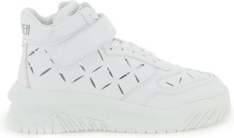 Versace White Leather Odissea Sneakers