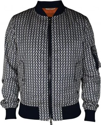 Valentino Garavani Nylon Bomberjack - Heren - Bomber jackets - Blauw - L - Nylon - Jassen