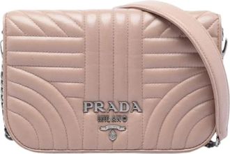 Prada Pre-owned Diagramme Crossbody Bag - Dames - Vintage Schoudertas - Beige - ONE Size - Leer - Vintage