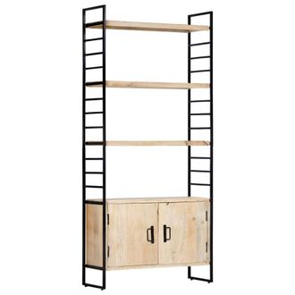 Berkfield Home 4-Tier Bookcase 80x30x180 cm Solid Mango Wood in Brown | Size: 80 x 30 x 180 cm