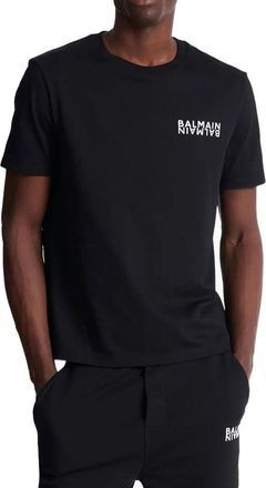 Balmain Mens Black Cotton T-Shirt