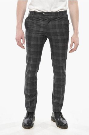 Corneliani Virgin Wool Pants ACADEMY With Faded Check size 46