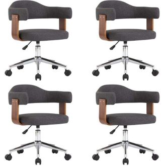 vidaXL Sillas De Comedor Girartorias 4 Uds Madera Curvada Y Tela Gris Vidaxl