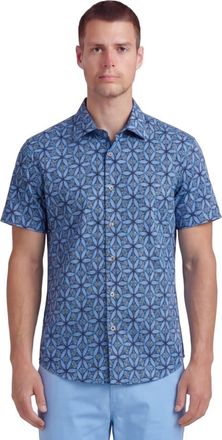 Lords of Harlech Tribal Mens Printed Button Up Shirt in Tribal Blue at Nordstrom, Size Xx-Large