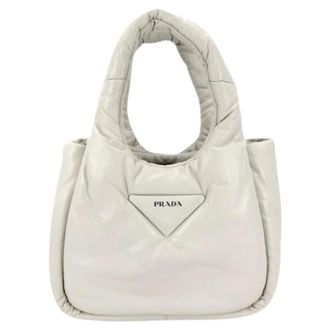 Prada Pre-owned 1Ba359 Handtas - Dames - Pre-owned - Wit - Maat: ONE Size Leer
