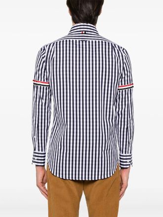 Thom Browne Straight Fit Pc L/S Shirt W/Gg Armband In Gingham Check Poplin