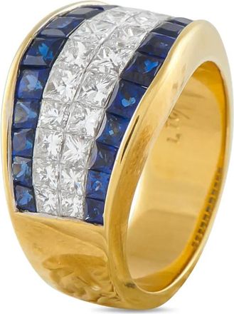 Luxury Bazaar Anello con diamanti e zaffiro - Oro