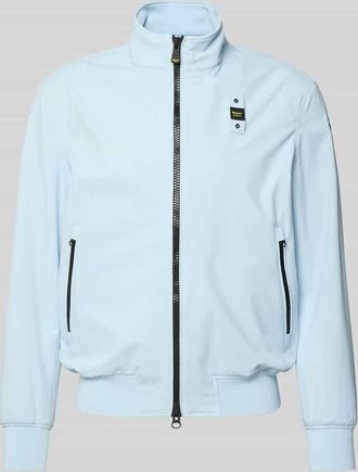 Blauer Jacke mit Label-Patches Modell Anson in Hellblau, Gr&ouml;&szlig;e XXXL