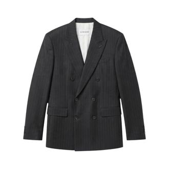 Eddy Daniele Blazer cruzado con estampado de rayas - Suits - Hombre - Negro - M