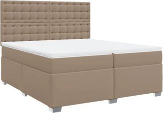 vidaXL Vidaxl - Box Spring Bed with Mattress Cappuccino 200x200 cm Faux Leather