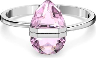 Swarovski Ladies Pink Oversized Crystal Lucent Bangle, Size Medium