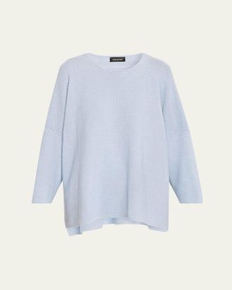 Eskandar Linen-Cotton Bateau Neck Sweater - Mid Plus Length