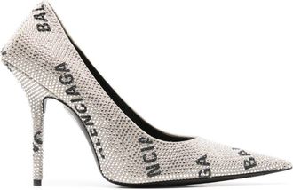 Balenciaga 110mm Square Knife pumps - women - CALFSKIN/Leather/Leather/glass - 36 - Silver