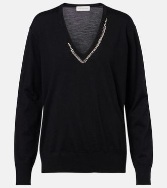 Dries Van Noten Pullover in lana con decorazioni