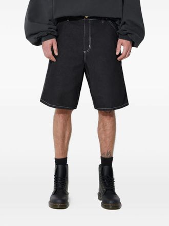 Carhartt Work in Progress contrast-stitch logo-patch shorts - men - Cotton/Polyester/Cotton - 32 - Black