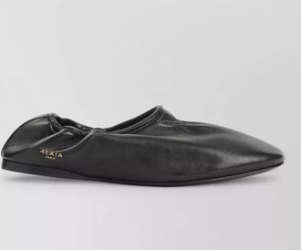 Alaia lambskin round toe leather slippers