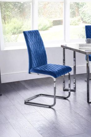 Julian Bowen Calabria Upholstered Dining Chair (Set of 4) in Blue