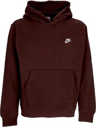 Nike Sportswear Club Fleece Hoodie - Heren - Sportshirts - Bruin - XL - Katoen - Fitness