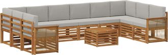 vidaXL Conjunto De Sof&aacute;s De Exterior 8 Uds. Natural Y Gris Claro Vidaxl